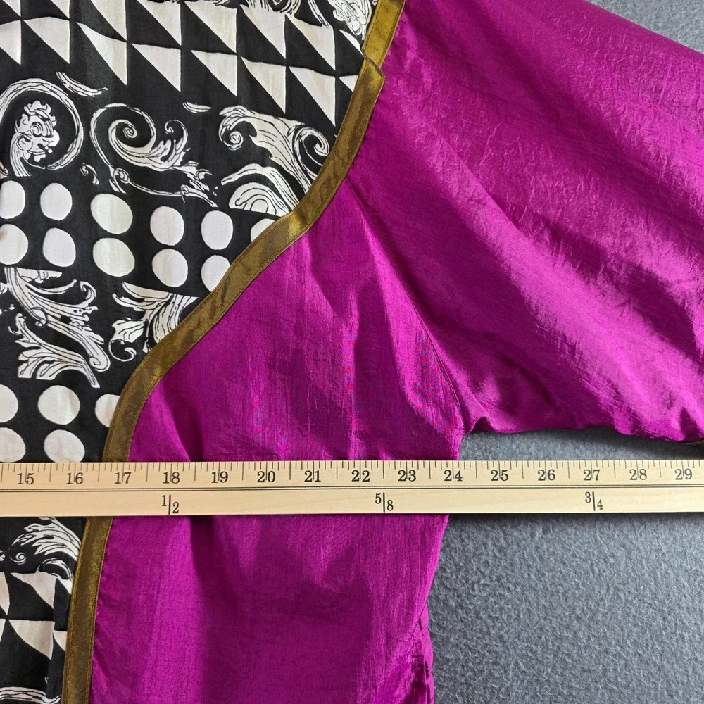 Lady Lavon 1X Vtg 90s Colorblock Windbreaker Jacket Purple Pink Blue Polka Dot